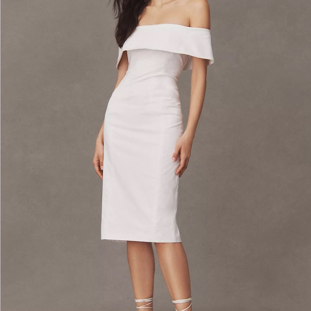 BHLDN Ingrid Off-The-Shoulder Midi Dress